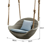 SOLARA Single Seater Swing Chair with Weather-Resistant Cushions & Stable Frame for Outdoor Relaxation - Brown