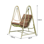 SOLARA Outdoor Swing Chair with Reinforced Steel Frame, PE Rattan & Weather-Resistant Cushion for Patio and Garden - Brown
