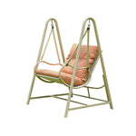 SOLARA Outdoor Swing Chair with Reinforced Steel Frame, PE Rattan & Weather-Resistant Cushion for Patio and Garden - Orange