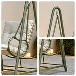 SOLARA Outdoor Swing Chair with Reinforced Steel Frame, PE Rattan & Weather-Resistant Cushion for Patio and Garden - White
