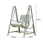 SOLARA Outdoor Swing Chair with Reinforced Steel Frame, PE Rattan & Weather-Resistant Cushion for Patio and Garden - White