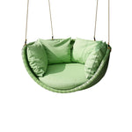 SOLARA Hanging Basket Chair with PE Rattan Aluminium Frame and Water Resistant Cushion for Balcony Patio and Indoor Lounging - Green