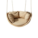 SOLARA Hanging Basket Chair with PE Rattan Aluminium Frame and Water Resistant Cushion for Balcony Patio and Indoor Lounging - Coffee