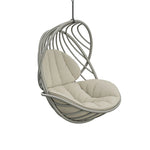 SOLARA Outdoor Rattan Hanging Chair with Open Curved Backrest Quick Dry PE Rattan and Soft Cushion for Balcony Patio and Garden - Grey