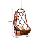 SOLARA Hanging Basket Chair with Weather Resistant Rattan High Resilience Cushion and Space Saving Design for Indoor and Outdoor Relaxation - Brown
