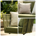 SOLARA Outdoor Swing Basket Chair with Handwoven PE Rattan & High-Density Cushion, Hanging Lounge Chair for Balcony Garden Patio Poolside