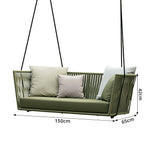 SOLARA Outdoor Swing Basket Chair with Handwoven PE Rattan & High-Density Cushion, Hanging Lounge Chair for Balcony Garden Patio Poolside
