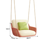 SOLARA Hanging Chair with PE Rope Weaving Aluminium Alloy Frame High Rebound Cushion Single Double Swing Chair for Balcony Bedroom Living Room - Pink