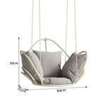 SOLARA Flower Basket Hanging Chair with Aluminium Alloy Frame Plush Cushion High Rebound Seat Compact Swing Chair for Living Room Balcony Garden - Grey