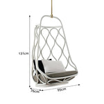 SOLARA Simple Hanging Basket Chair with PE Rattan Weaving Aluminium Alloy Frame Soft Cushion Swing Chair for Balcony Garden Patio Living Room