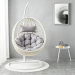 SOLARA Egg Hanging Chair with PE Wicker Design Strong Steel Frame Thick Cushion Shock Absorbing Hook for Indoor Outdoor Leisure Spaces