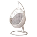 SOLARA Egg Hanging Chair with PE Wicker Design Strong Steel Frame Thick Cushion Shock Absorbing Hook for Indoor Outdoor Leisure Spaces