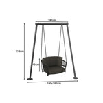 SOLARA Double Outdoor Swing Chair with Woven Rattan Seat Stable Frame Soft Cushion Hanging Swing Sofa for Garden Patio Balcony
