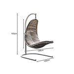 SOLARA Nest Hanging Basket Chair with PE Rattan Thick Steel Frame Large Round Base Soft Cushion Adjustable Height for Indoor Outdoor Leisure - White