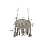 SOLARA Outdoor Hanging Chair Hand-Woven Rope Aluminium Frame with Cushion for Balcony Patio Garden