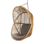 SOLARA Outdoor Hanging Egg Chair Hand-Woven PE Rattan Aluminium Frame with Cushion for Balcony Patio Garden