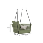 SOLARA Nordic Hanging Chair Hand-Woven Rope PE Rattan with Soft Cushion for Balcony Patio Garden - Green