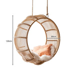 SOLARA Large Hanging Basket Chair Hand-Woven PE Rattan with Soft Cushion for Balcony Bedroom Patio Garden