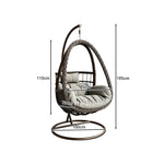 SOLARA Single Rattan Hanging Chair with Stable Base Double Chain and Thick Cushion for Indoor Outdoor Use - Black