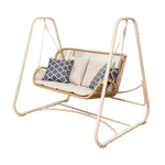 SOLARA 2-Seater Outdoor Swing Chair PE Rattan Reinforced Steel Frame with Cushions for Balcony Patio Garden