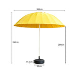 SOLARA 3m Outdoor Centre Pole Umbrella 24-Rib Frame with Water-Fill Base for Patio Garden - Yellow