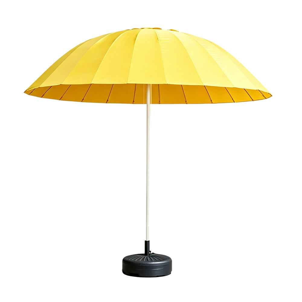 SOLARA 3m Outdoor Centre Pole Umbrella 24-Rib Frame with Water-Fill Base for Patio Garden - Yellow