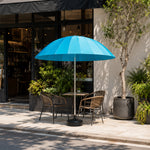 SOLARA 3m Outdoor Centre Pole Umbrella 24-Rib Frame with Water-Fill Base for Patio Garden - Blue