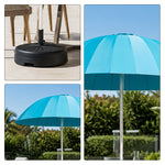 SOLARA 3m Outdoor Centre Pole Umbrella 24-Rib Frame with Water-Fill Base for Patio Garden - Blue