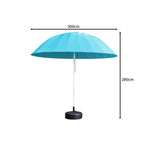 SOLARA 3m Outdoor Centre Pole Umbrella 24-Rib Frame with Water-Fill Base for Patio Garden - Blue