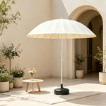 SOLARA 3m Outdoor Centre Pole aUmbrella 24-Rib Frame with Water-Fill Base for Patio Garden - White