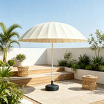 SOLARA 3m Outdoor Centre Pole aUmbrella 24-Rib Frame with Water-Fill Base for Patio Garden - White