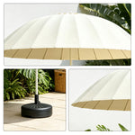 SOLARA 3m Outdoor Centre Pole aUmbrella 24-Rib Frame with Water-Fill Base for Patio Garden - White