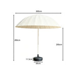 SOLARA 3m Outdoor Centre Pole aUmbrella 24-Rib Frame with Water-Fill Base for Patio Garden - White