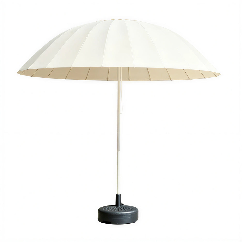 SOLARA 3m Outdoor Centre Pole aUmbrella 24-Rib Frame with Water-Fill Base for Patio Garden - White