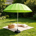 SOLARA 3m Outdoor Centre Pole aUmbrella 24-Rib Frame with Water-Fill Base for Patio Garden - Green