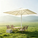 SOLARA 4m Outdoor LED Patio Umbrella with Solar Lighting, Double-Rib Frame for Garden & Commercial Spaces