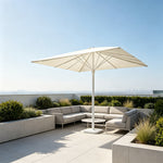 SOLARA 4m Outdoor LED Patio Umbrella with Solar Lighting, Double-Rib Frame for Garden & Commercial Spaces