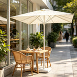 SOLARA 4m Outdoor LED Patio Umbrella with Solar Lighting, Double-Rib Frame for Garden & Commercial Spaces