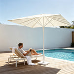 SOLARA 4m Outdoor LED Patio Umbrella with Solar Lighting, Double-Rib Frame for Garden & Commercial Spaces