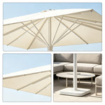 SOLARA 4m Outdoor LED Patio Umbrella with Solar Lighting, Double-Rib Frame for Garden & Commercial Spaces