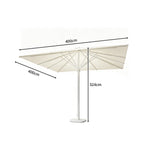 SOLARA 4m Outdoor LED Patio Umbrella with Solar Lighting, Double-Rib Frame for Garden & Commercial Spaces