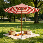 SOLARA 3m Outdoor Patio Umbrella All-Aluminium Frame with 30kg Marble Base for Garden & Outdoor Dining - Red