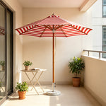 SOLARA 3m Outdoor Patio Umbrella All-Aluminium Frame with 30kg Marble Base for Garden & Outdoor Dining - Red
