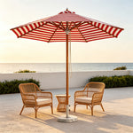 SOLARA 3m Outdoor Patio Umbrella All-Aluminium Frame with 30kg Marble Base for Garden & Outdoor Dining - Red