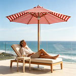 SOLARA 3m Outdoor Patio Umbrella All-Aluminium Frame with 30kg Marble Base for Garden & Outdoor Dining - Red