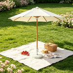 SOLARA 3m Outdoor Patio Umbrella All-Aluminium Frame with 30kg Marble Base for Garden & Outdoor Dining - White