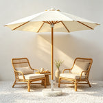 SOLARA 3m Outdoor Patio Umbrella All-Aluminium Frame with 30kg Marble Base for Garden & Outdoor Dining - White