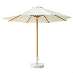 SOLARA 3m Outdoor Patio Umbrella All-Aluminium Frame with 30kg Marble Base for Garden & Outdoor Dining - White