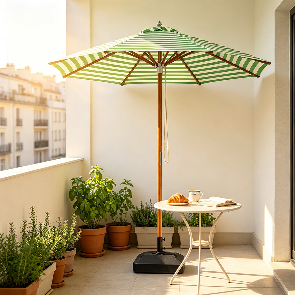 SOLARA 3m Outdoor Patio Umbrella All-Aluminium Frame with 30kg Marble Base for Garden & Outdoor Dining - Green
