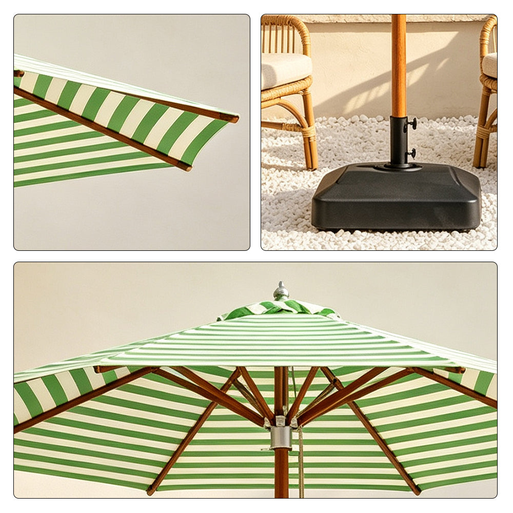 SOLARA 3m Outdoor Patio Umbrella All-Aluminium Frame with 30kg Marble Base for Garden & Outdoor Dining - Green